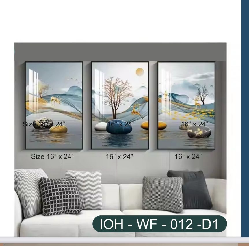 The Crystal Wall Frame – 3 Piece Nature-Inspired Set