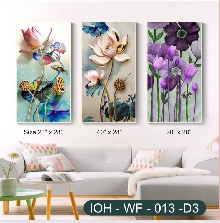 Elegant Floral Wall Art Featuring Lotus and Blooming Petals in Soft Pastel Tones