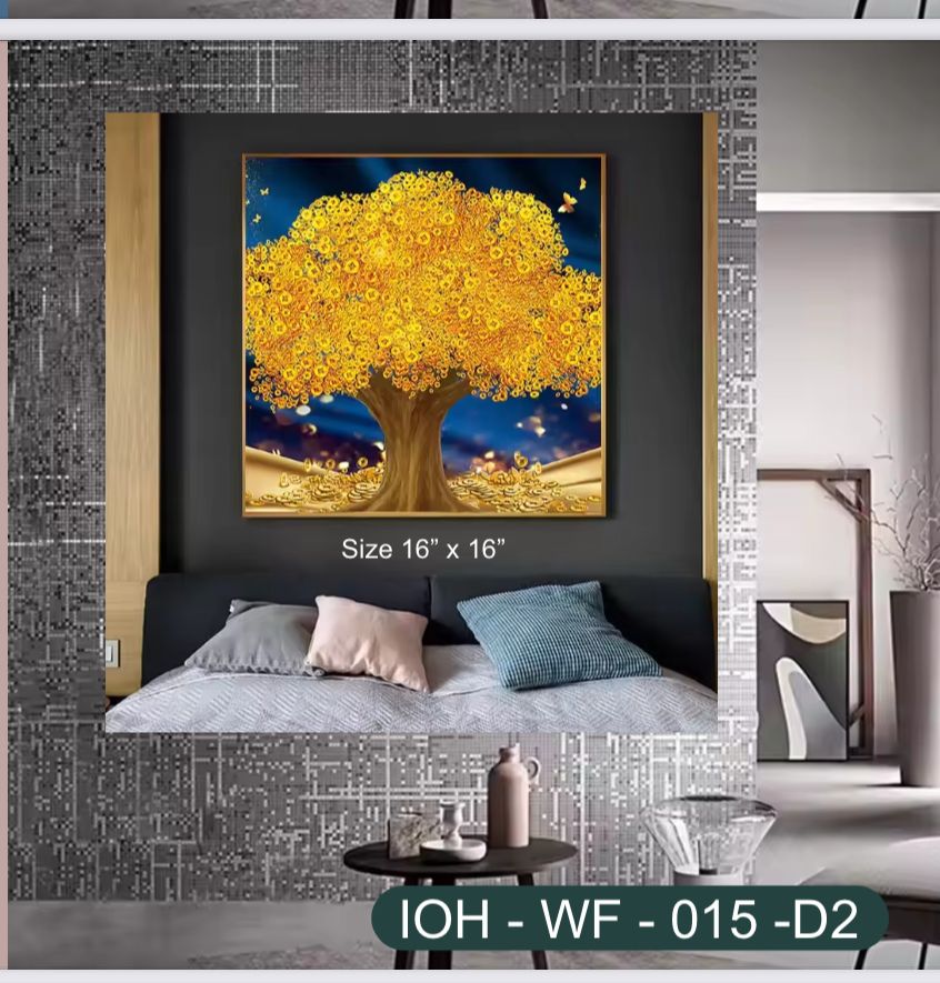 The Crystal Wall Frame – Golden Blossom Tree
