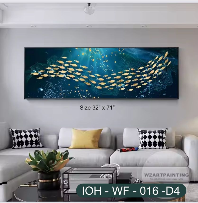 Golden Harmony – School of Fish Wall Frame